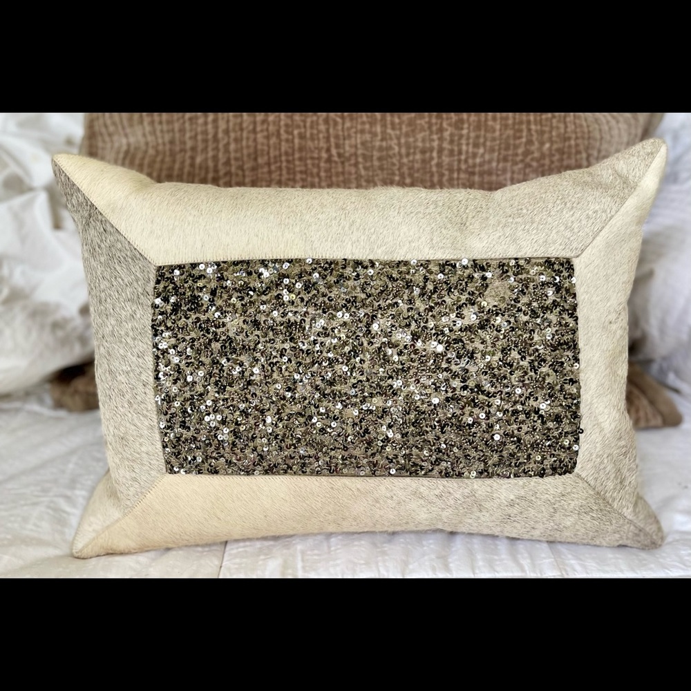 🌱 ARHAUS-  15x20 Decorative Lumbar Pillow made of Cowhide *SOLD*